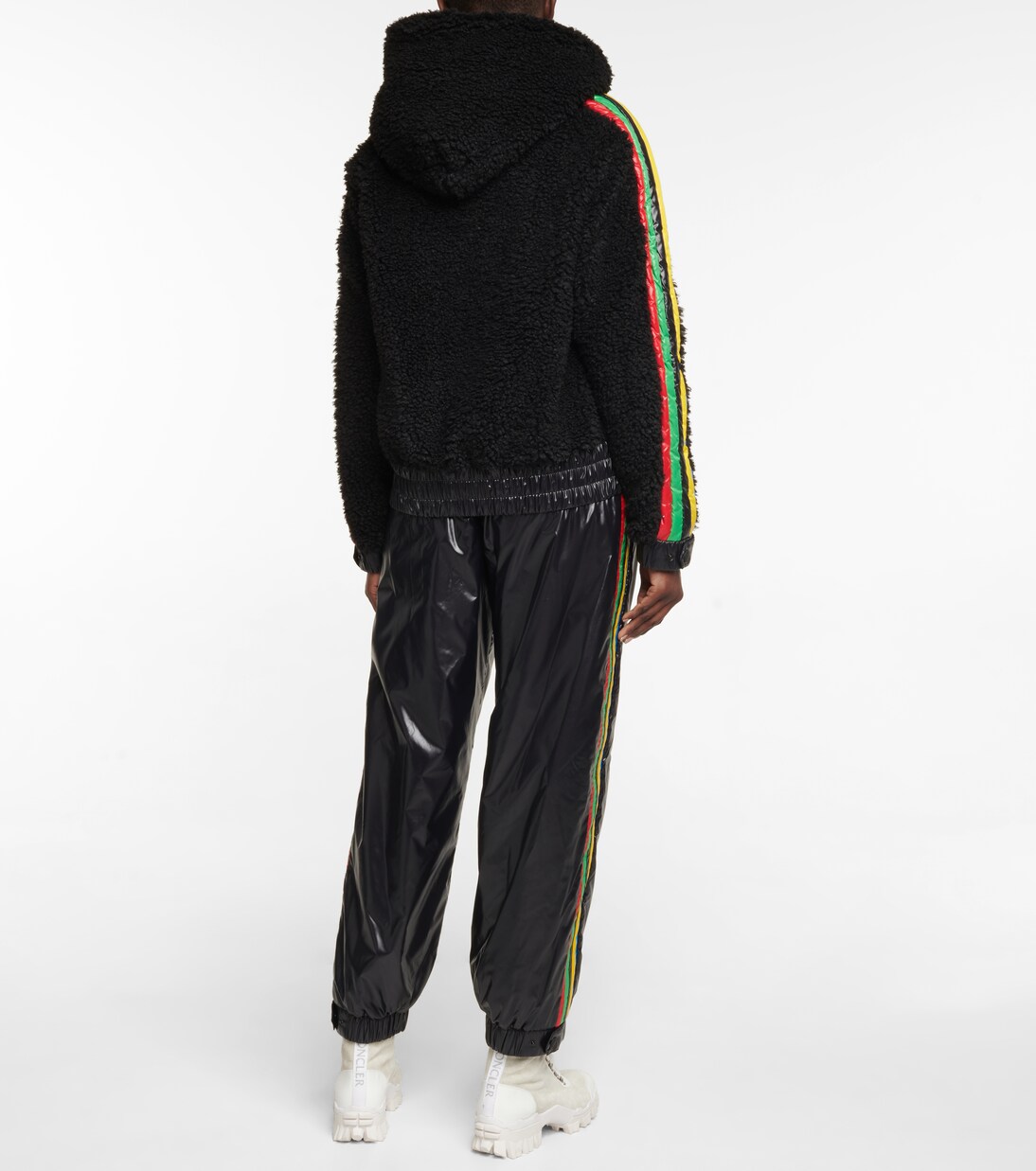 Logo striped faux fur jacket | Moncler Grenoble