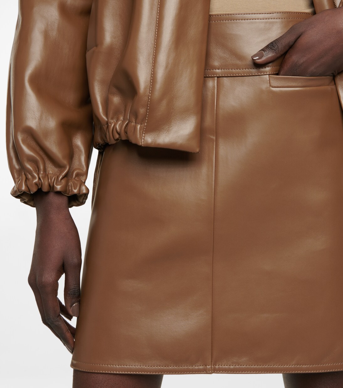 High-Rise-Minirock Bairo aus Leder | Max Mara