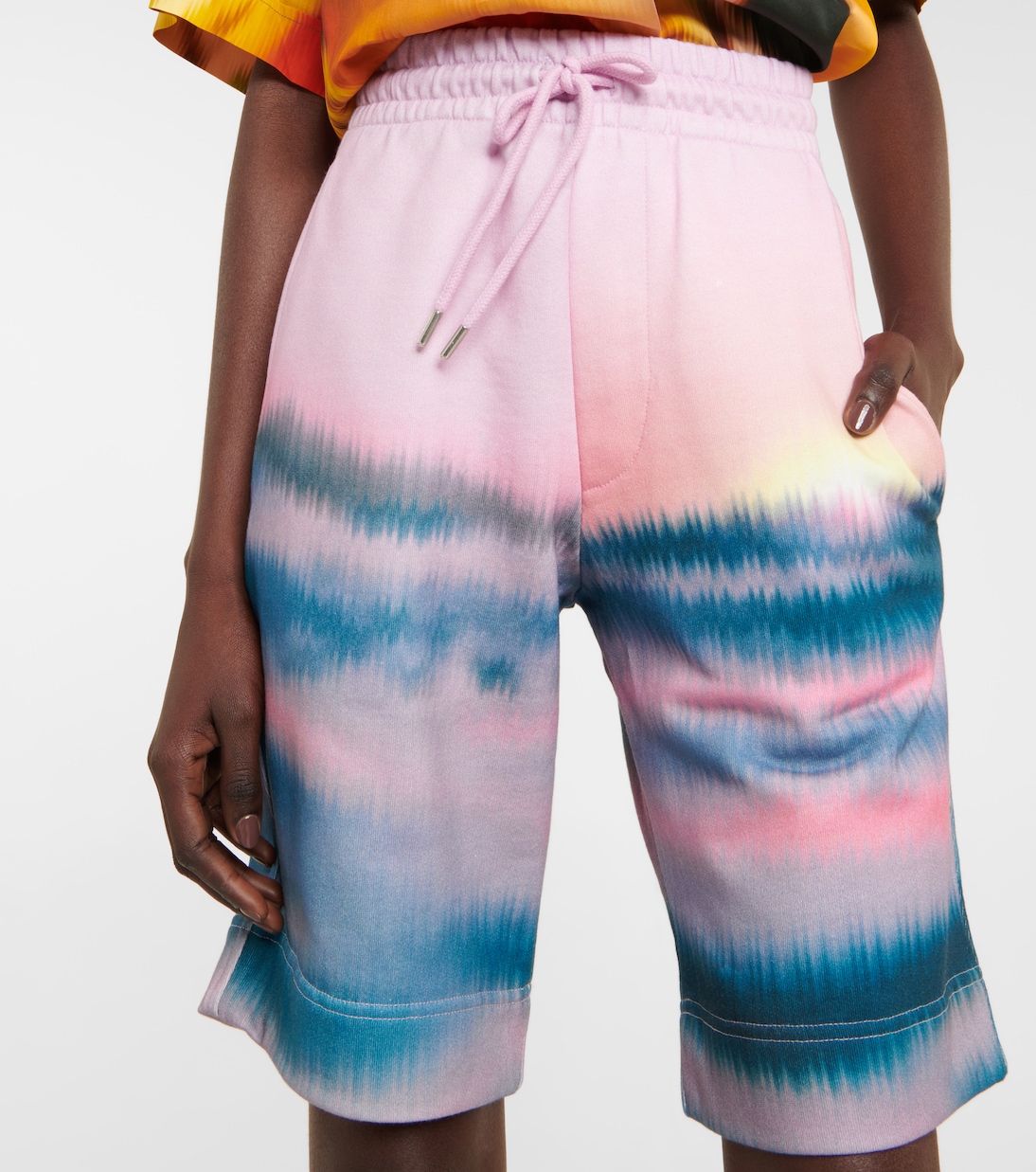 Shorts in jersey di cotone con stampa | Dries Van Noten