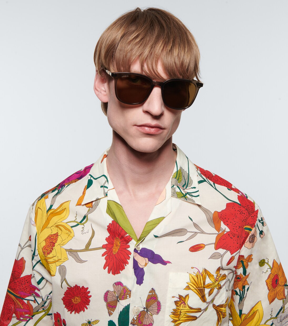 Occhiali da sole squadrati in acetato | Gucci