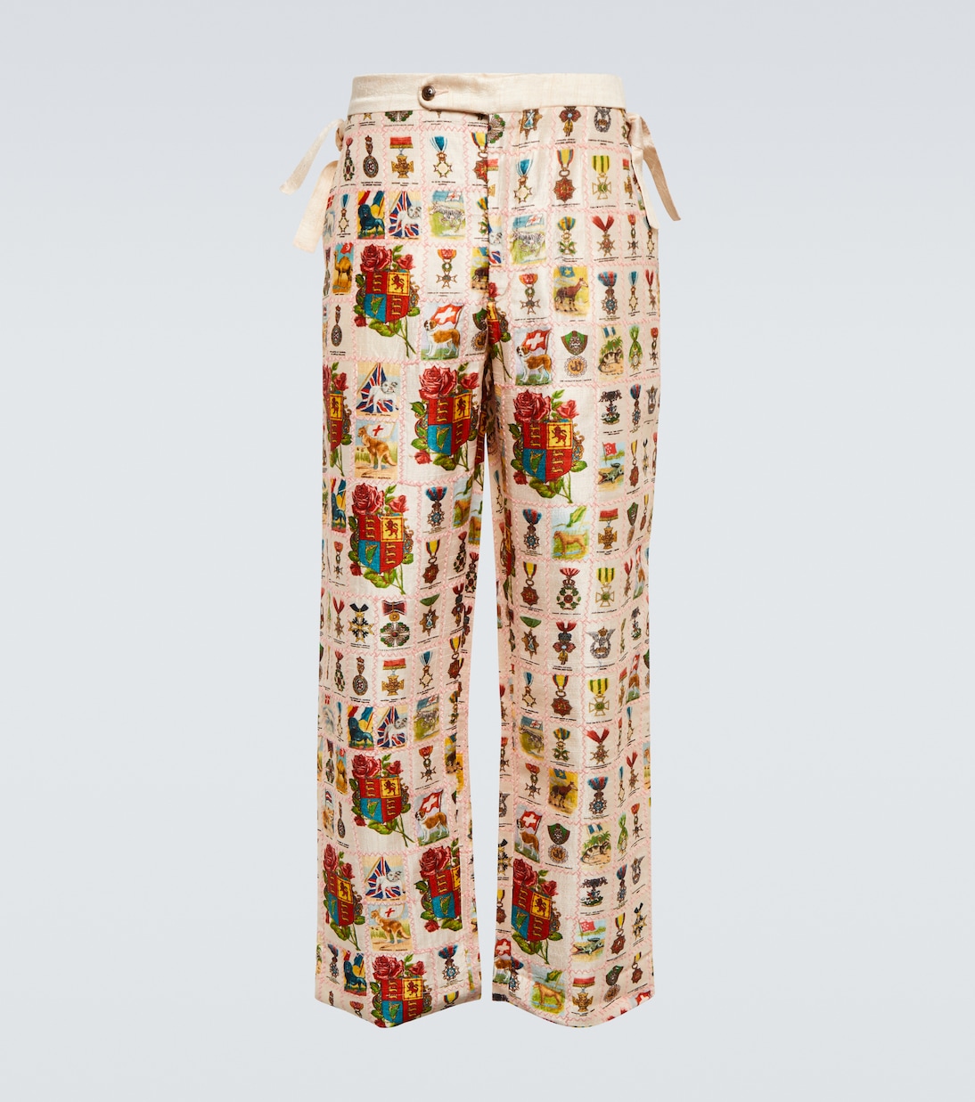 Tobacco Signet printed silk pants | Bode