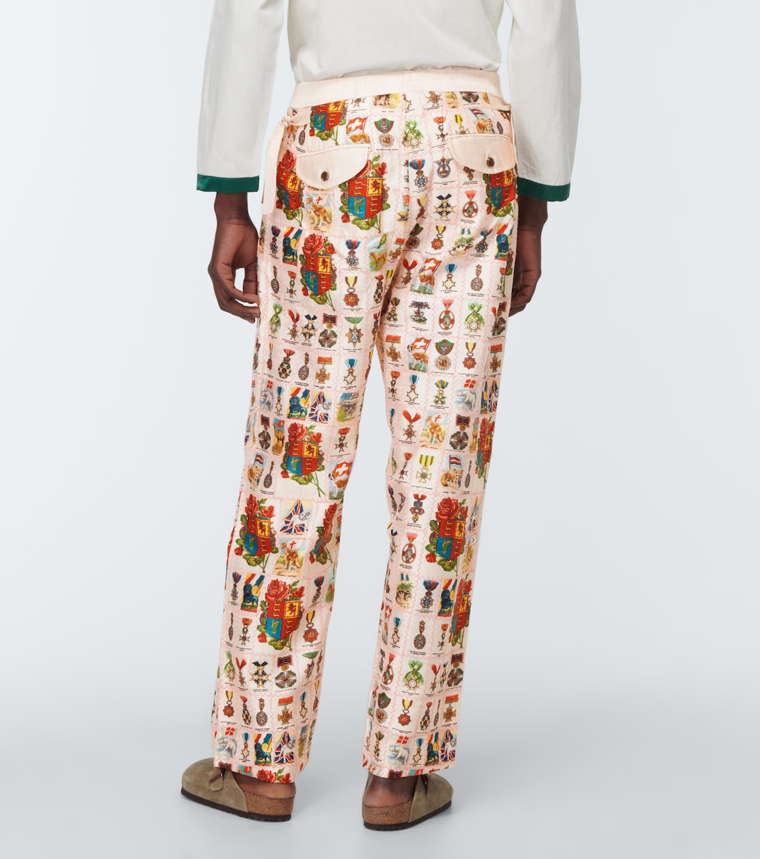 Tobacco Signet printed silk pants | Bode