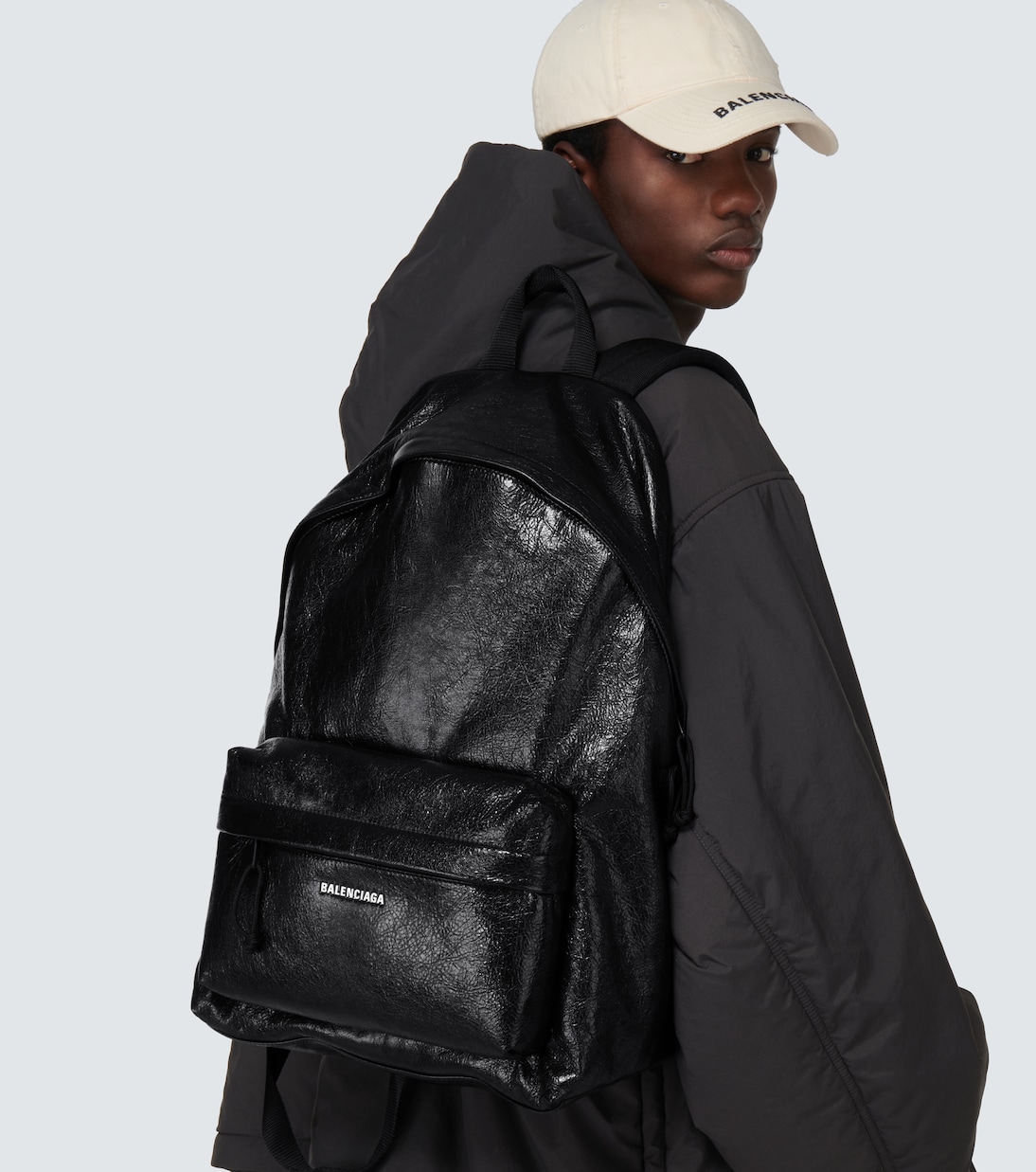 Leather backpack in black Balenciaga Mytheresa