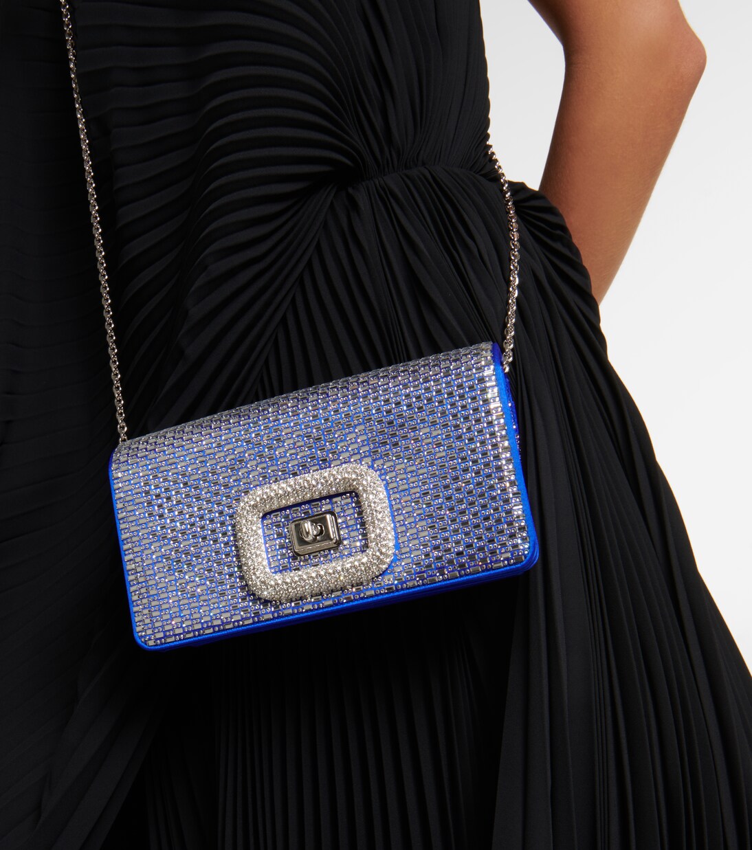 Borsa a spalla Viv' Choc in raso con cristalli | Roger Vivier