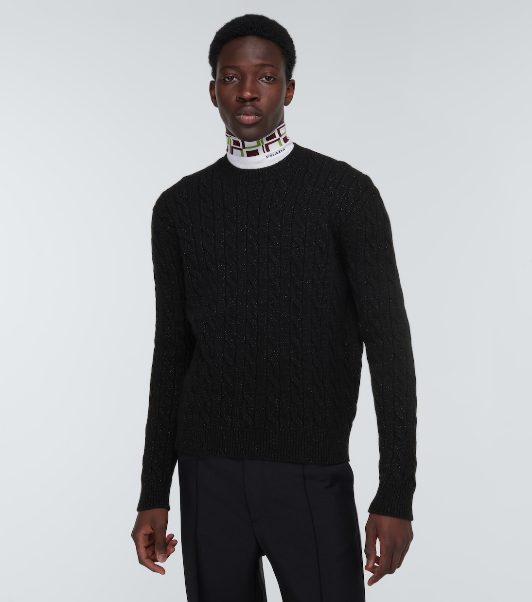 Metallic knit wool-blend sweater | Prada