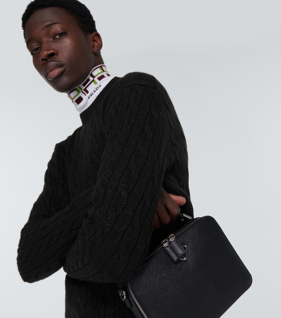 Metallic knit wool-blend sweater | Prada