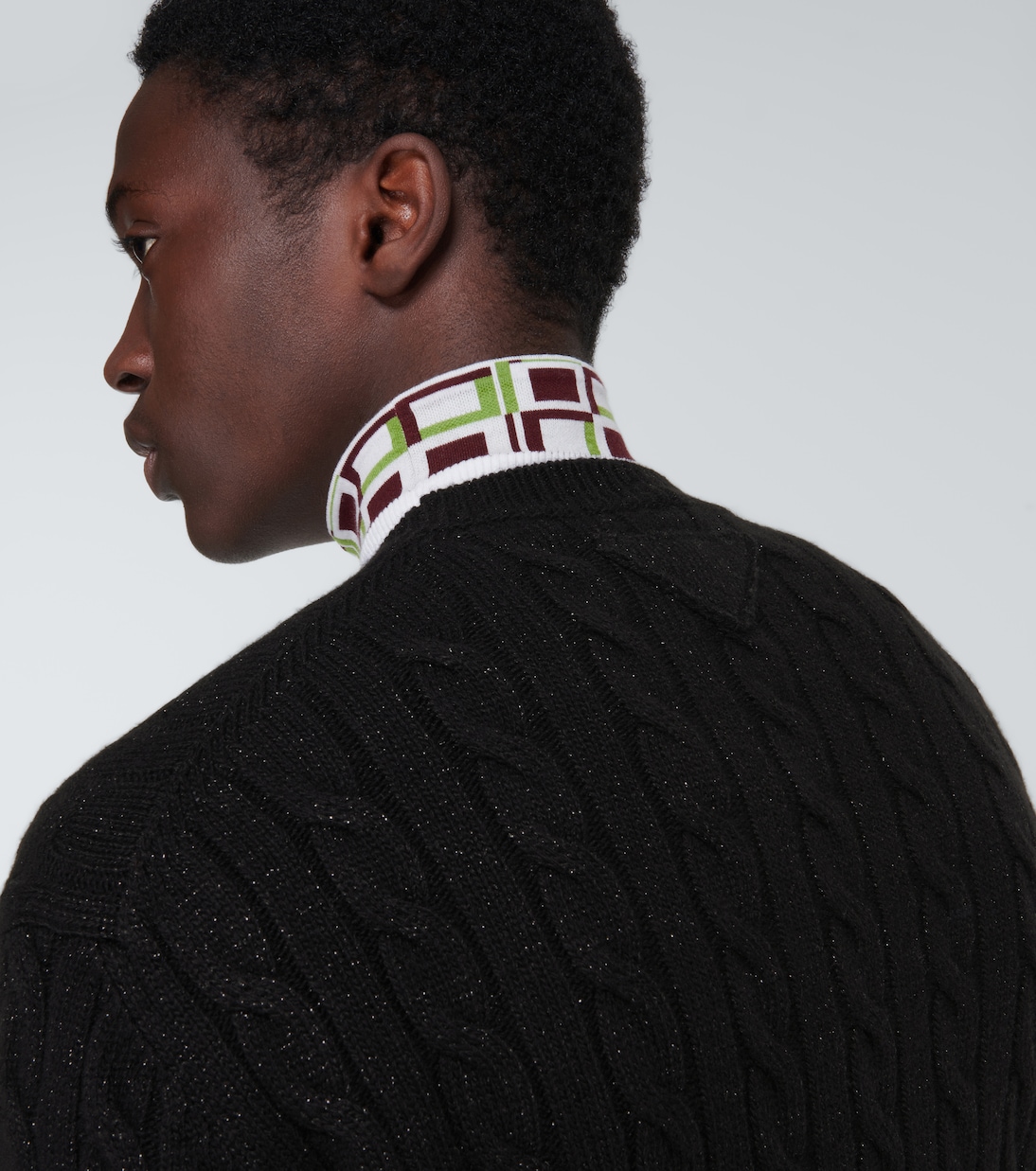 Metallic knit wool-blend sweater | Prada
