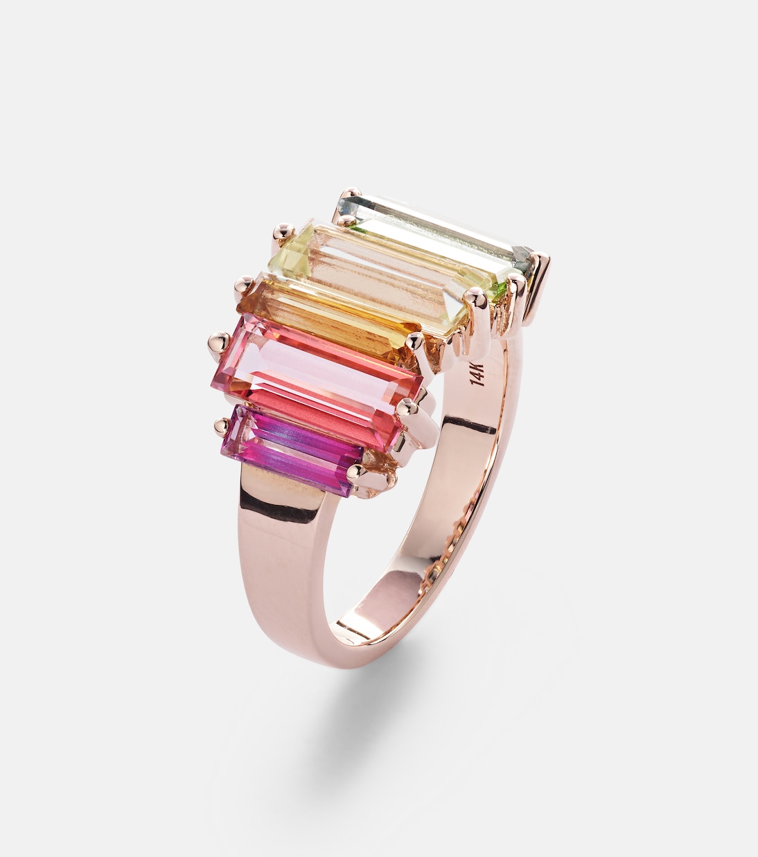 14kt rose gold ring with topazes | Suzanne Kalan