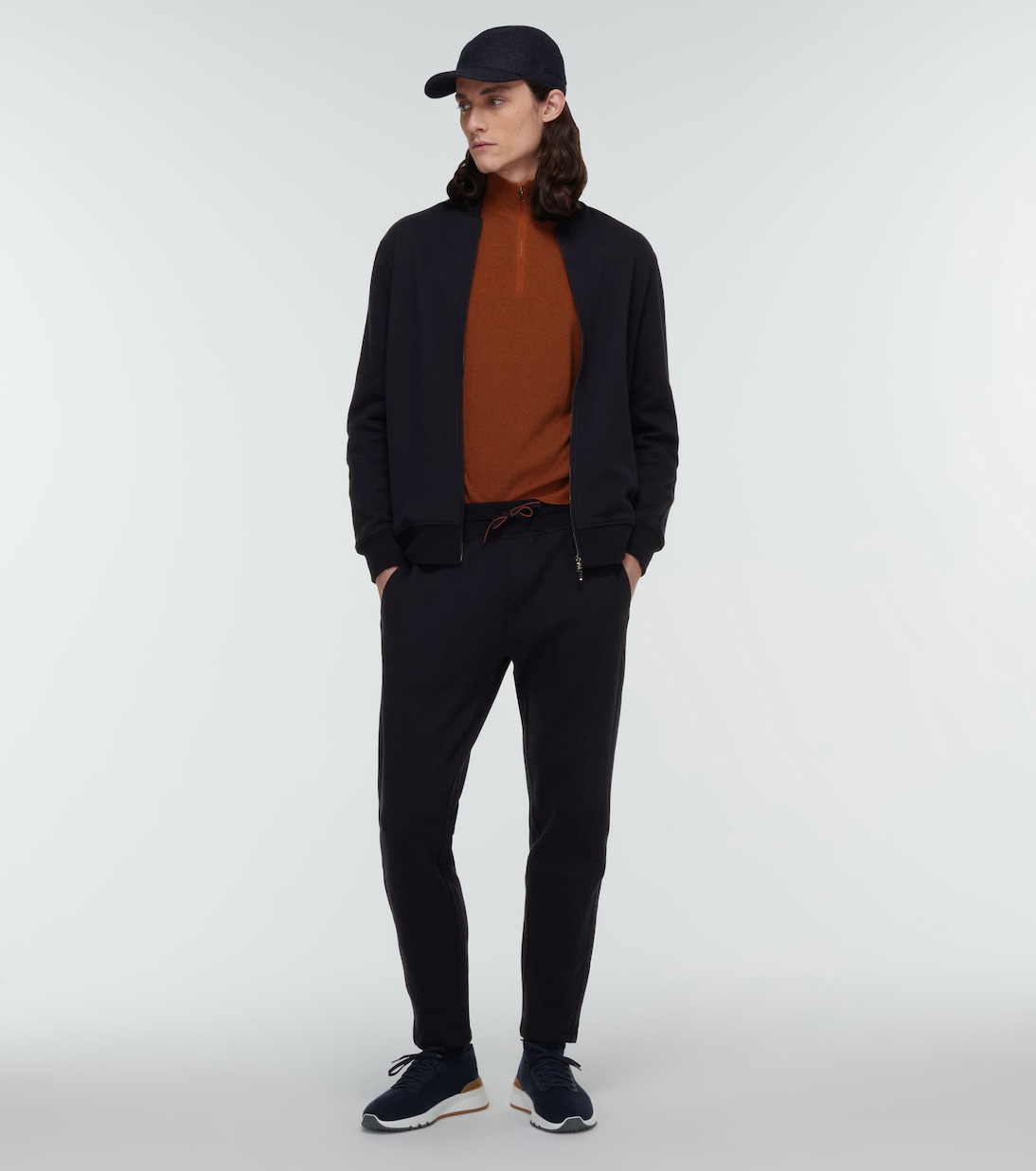 Pantalon slim Whitney en coton, soie et cachemire | Loro Piana