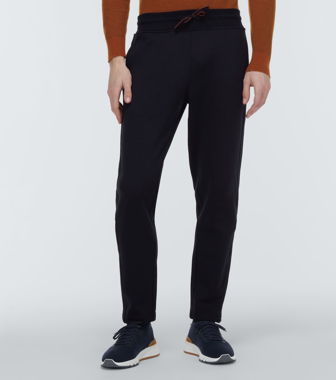 Pantalon slim Whitney en coton, soie et cachemire | Loro Piana