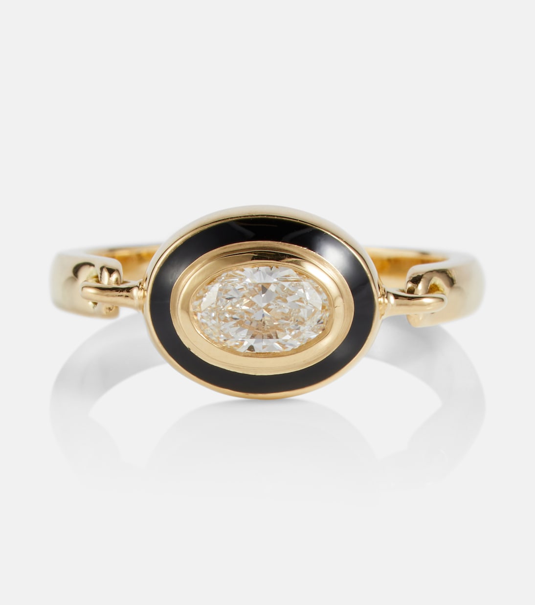 Bague Lenox Reign en or 18 ct, émail et diamants | Melissa Kaye