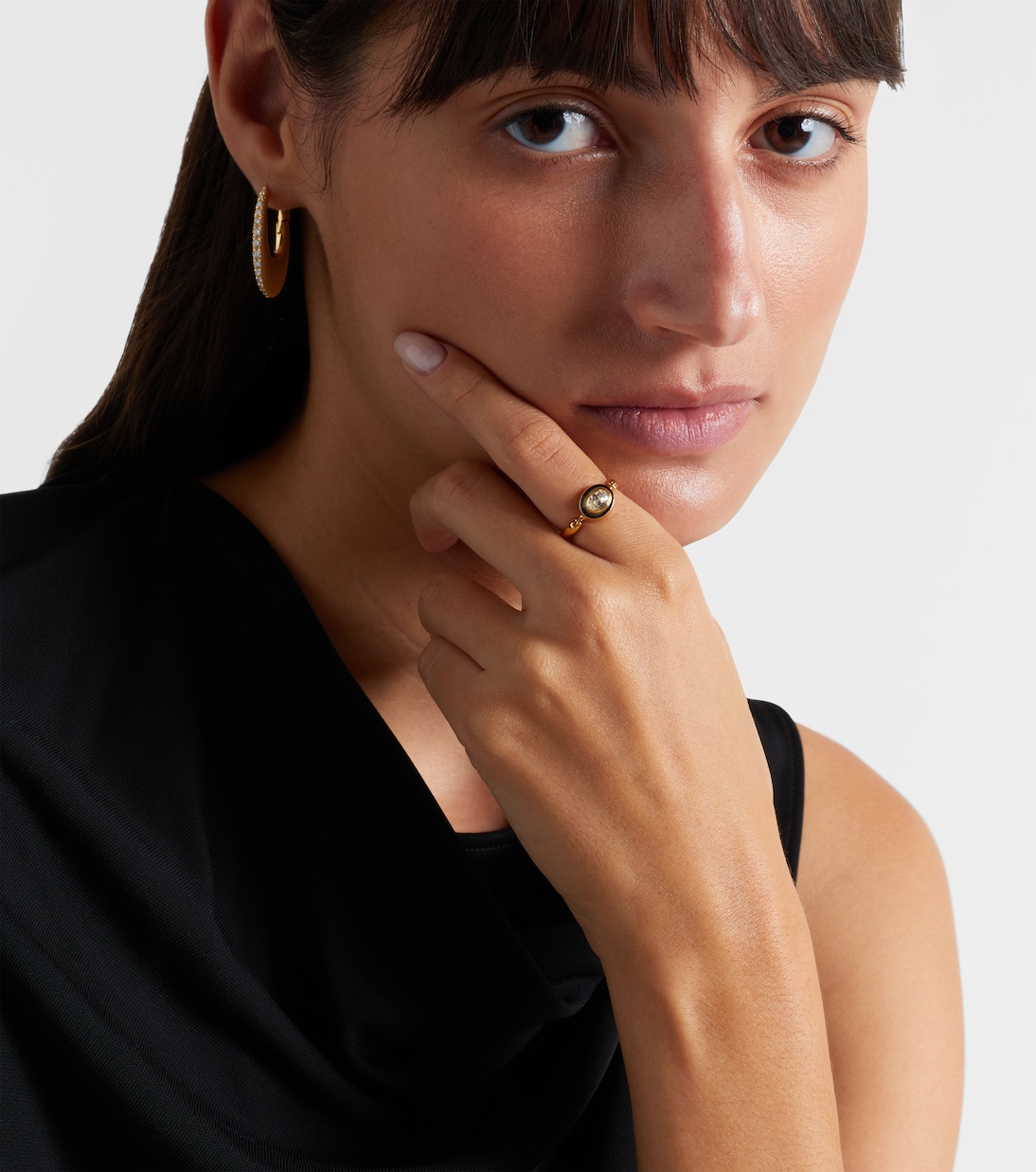 Ring Lenox Reign aus 18kt Gelbgold mit Emaille und Diamanten | Melissa Kaye