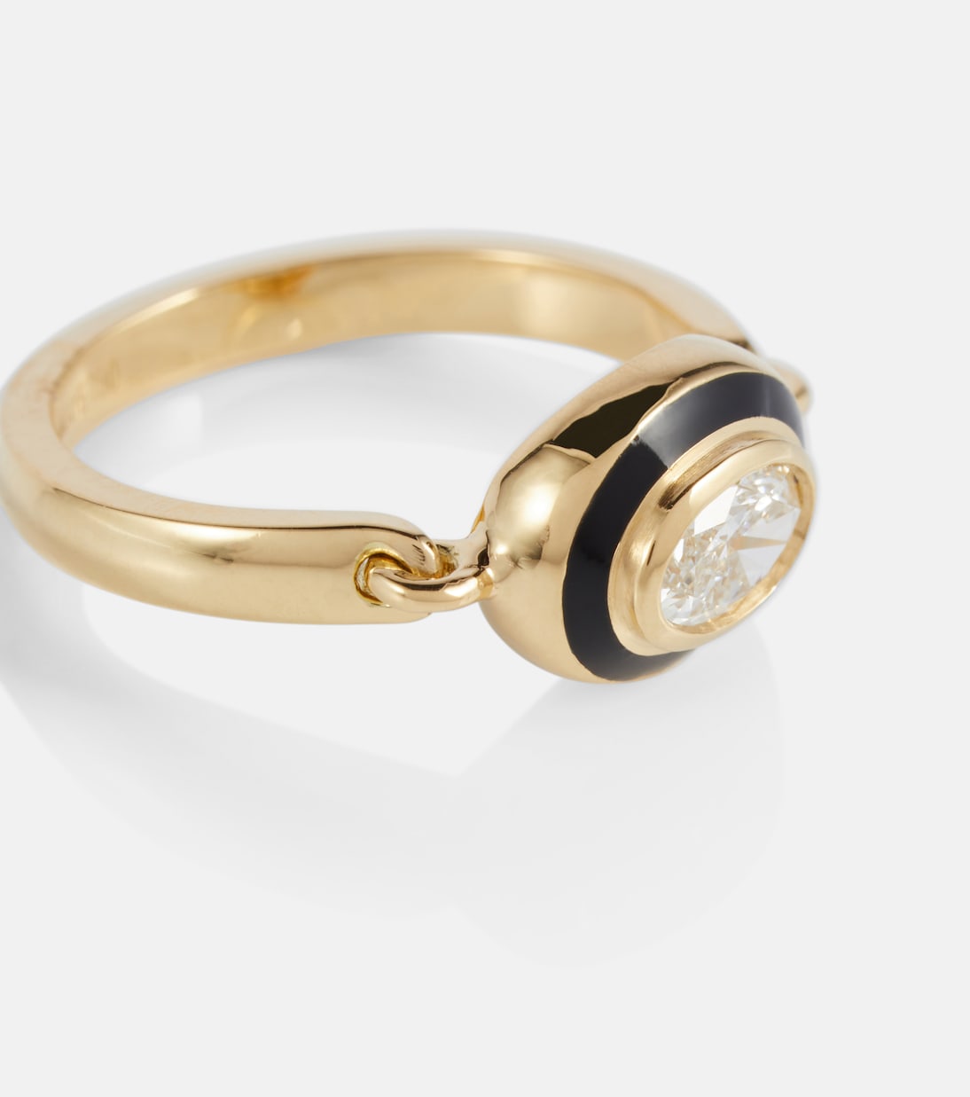 Bague Lenox Reign en or 18 ct, émail et diamants | Melissa Kaye