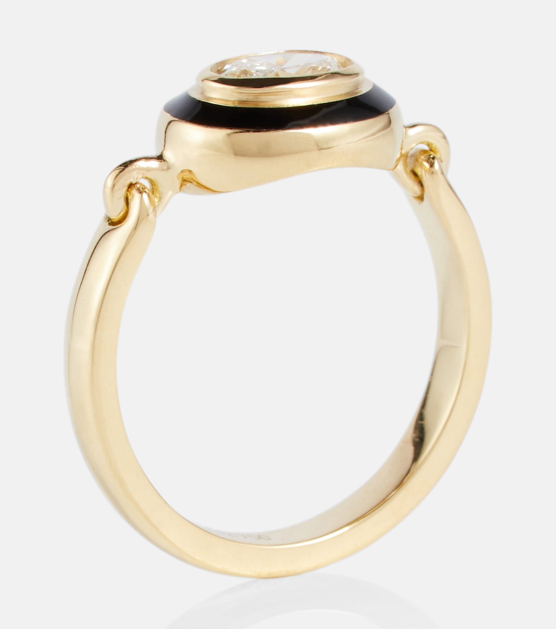 Bague Lenox Reign en or 18 ct, émail et diamants | Melissa Kaye