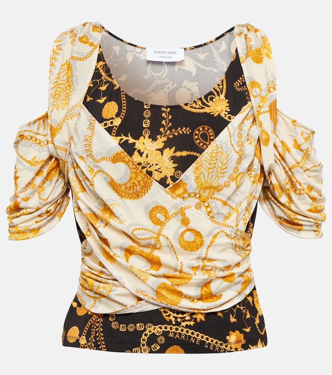 Draped printed cutout top | Marine Serre