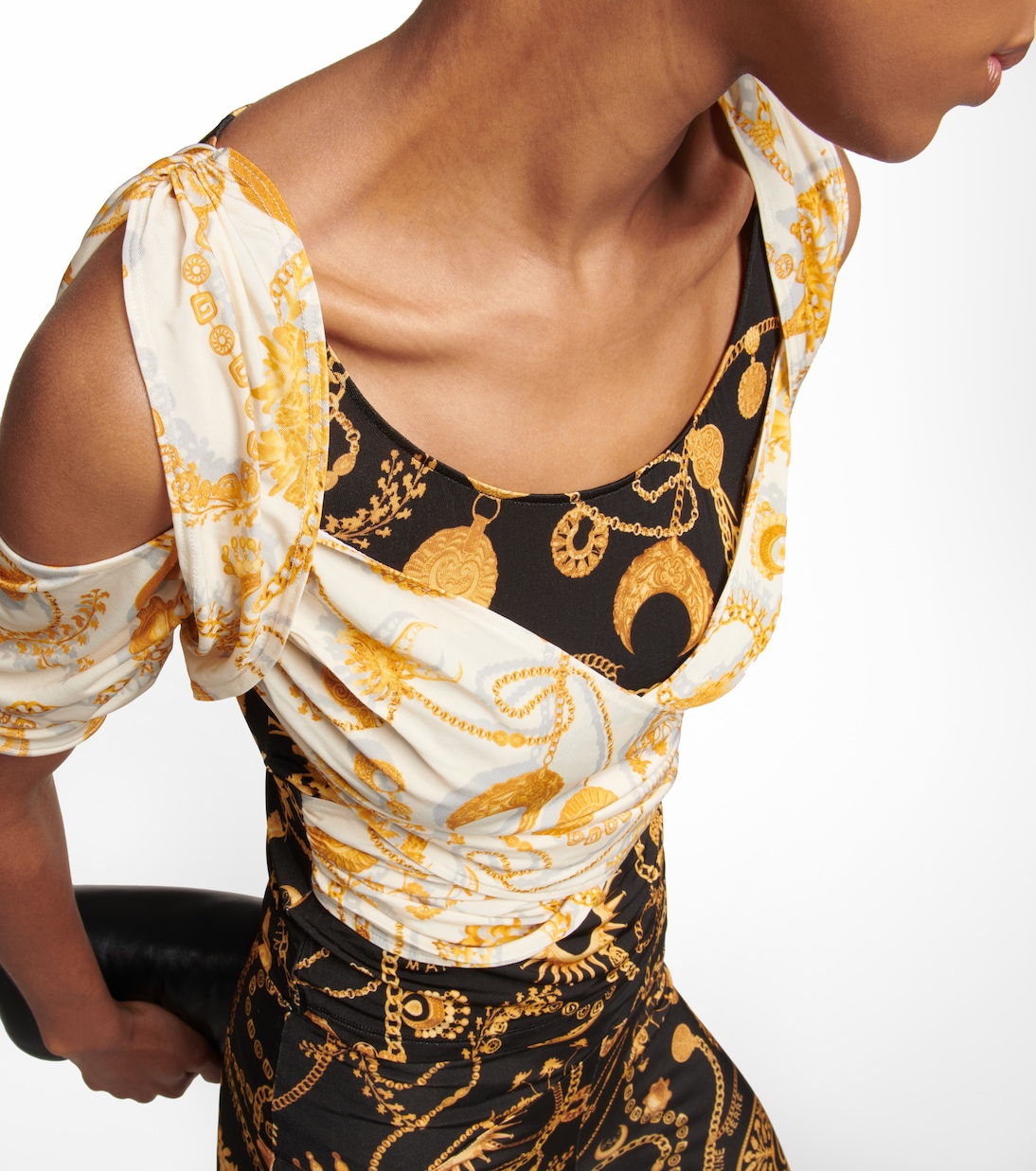 Draped printed cutout top | Marine Serre
