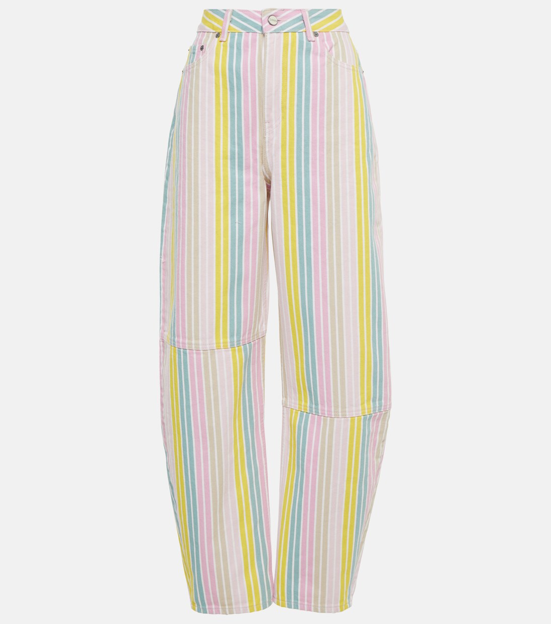 Striped wide leg jeans in multicoloured Ganni Mytheresa