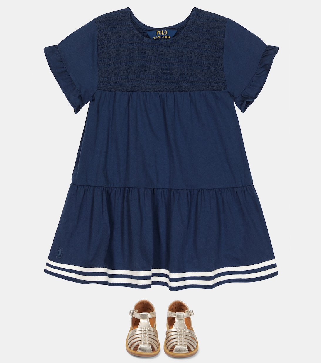 Abito in cotone con ruches | Polo Ralph Lauren Kids