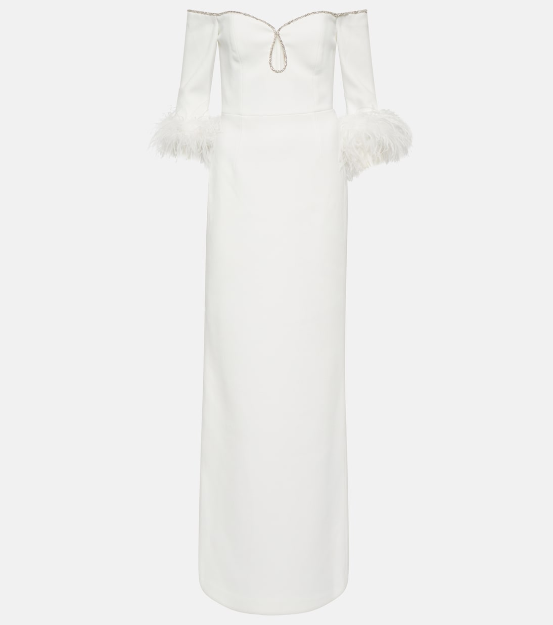 Abito lungo da sposa Plume in crêpe | Rebecca Vallance