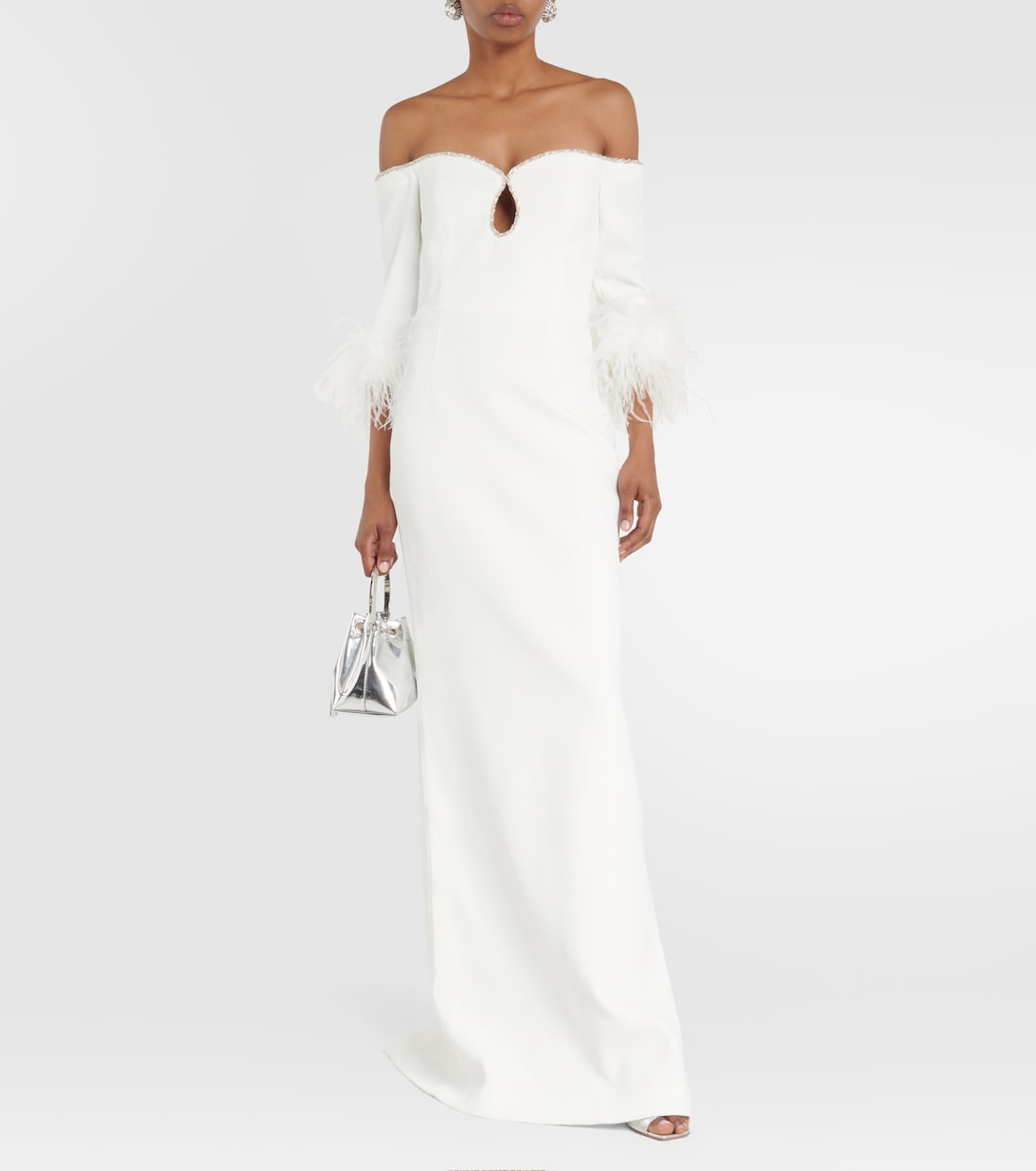 Abito lungo da sposa Plume in crêpe | Rebecca Vallance