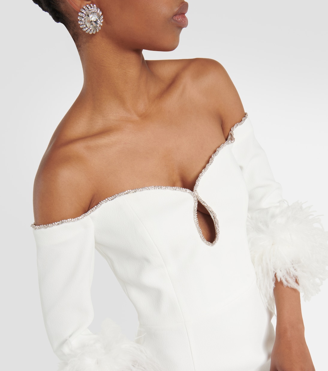 Abito lungo da sposa Plume in crêpe | Rebecca Vallance