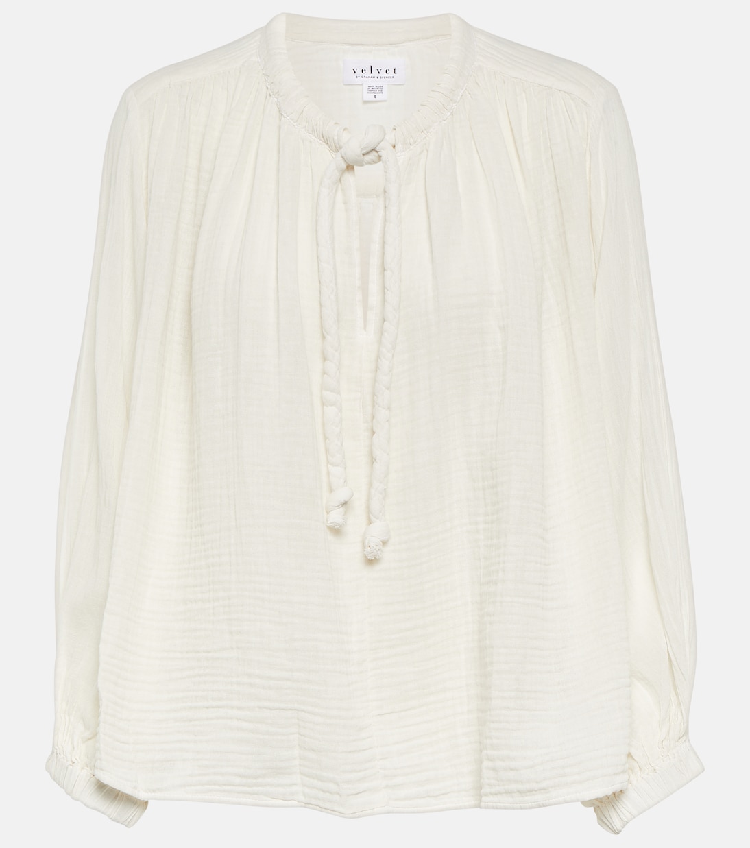 Blusa de algodón con lazada en el cuello | Velvet