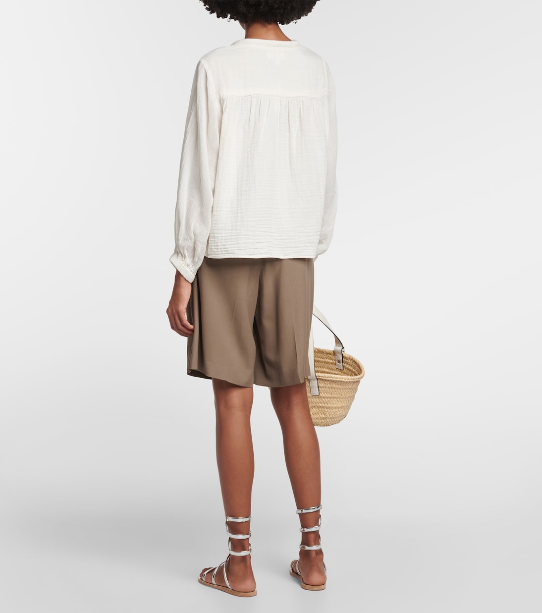 Blusa de algodón con lazada en el cuello | Velvet