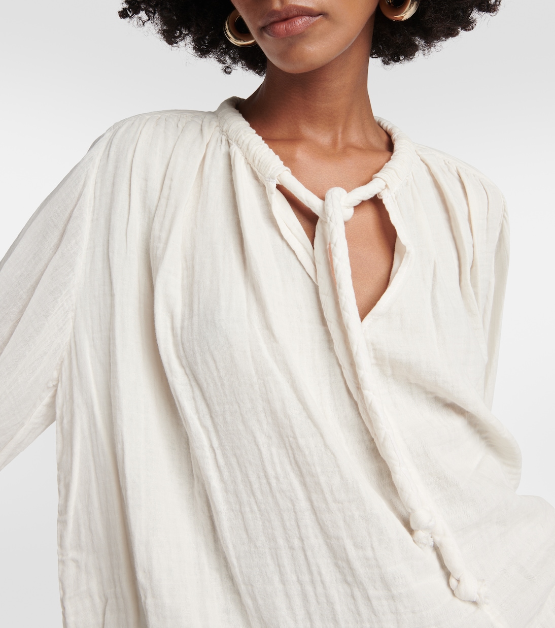 Blusa de algodón con lazada en el cuello | Velvet