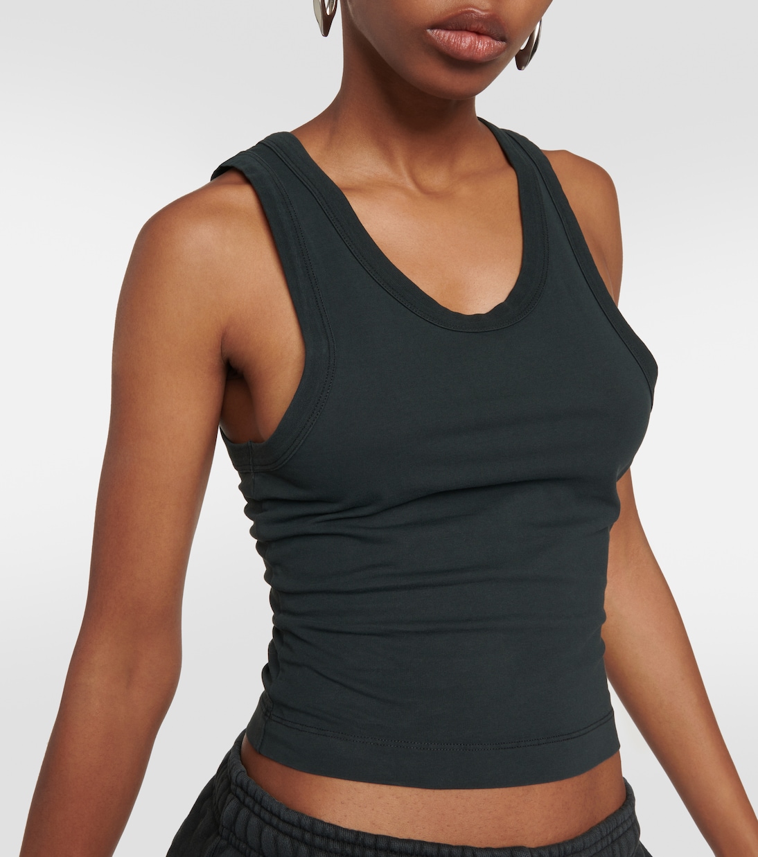 Cropped cotton jersey tank top | Entire Studios