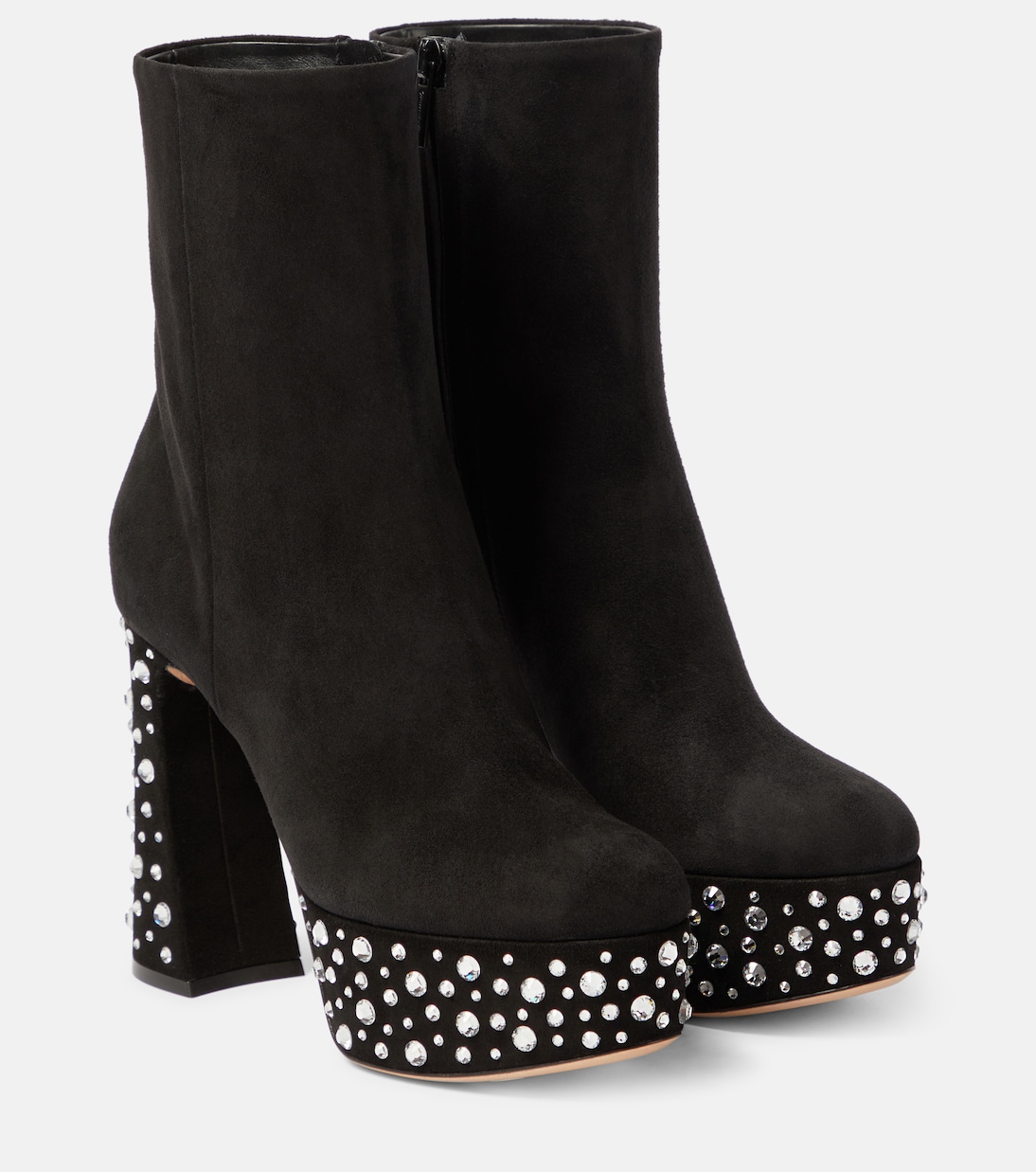 Stivaletti Crystal Holly in suede con plateau | Gianvito Rossi