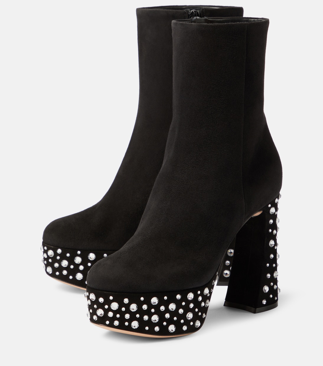 Stivaletti Crystal Holly in suede con plateau | Gianvito Rossi