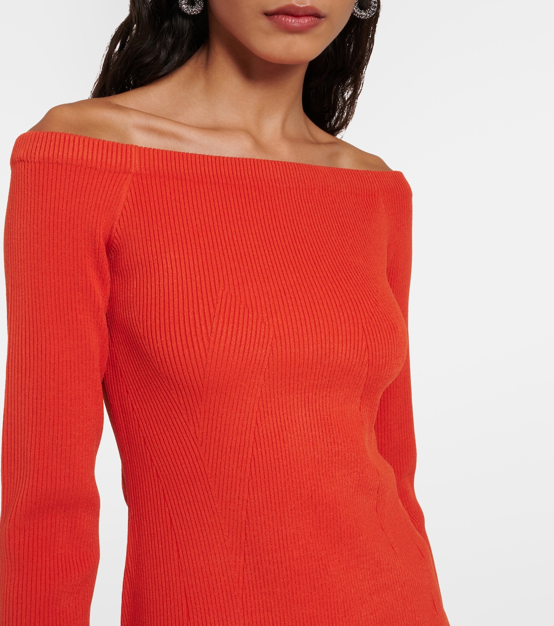 Derick ribbed-knit off-shoulder sweater | Veronica Beard