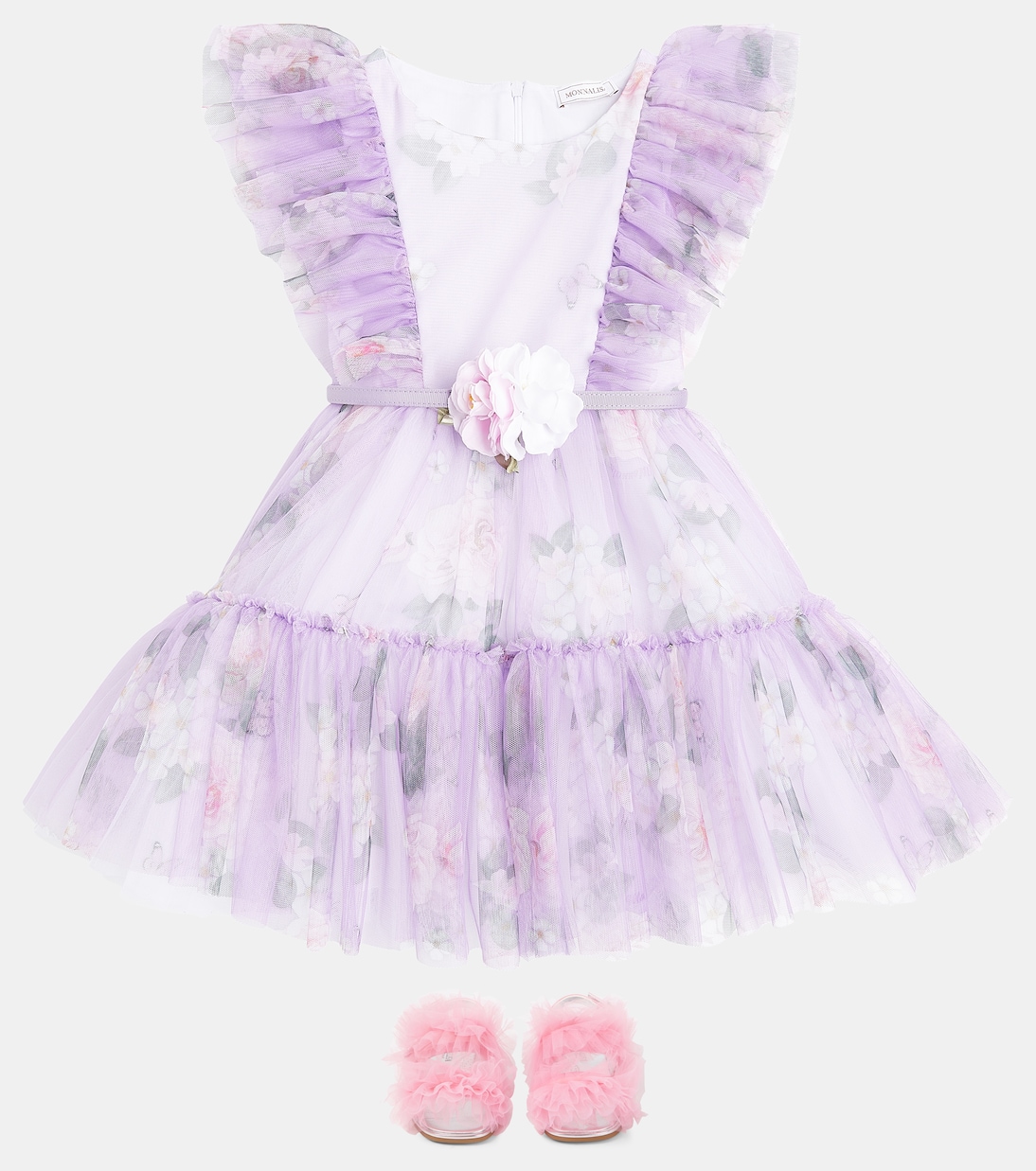 Abito in tulle con stampa floreale | Monnalisa