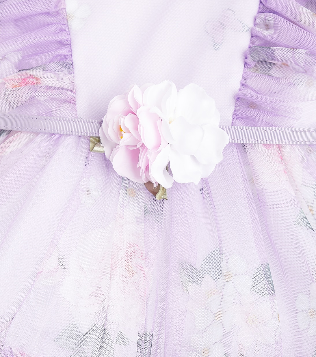 Abito in tulle con stampa floreale | Monnalisa