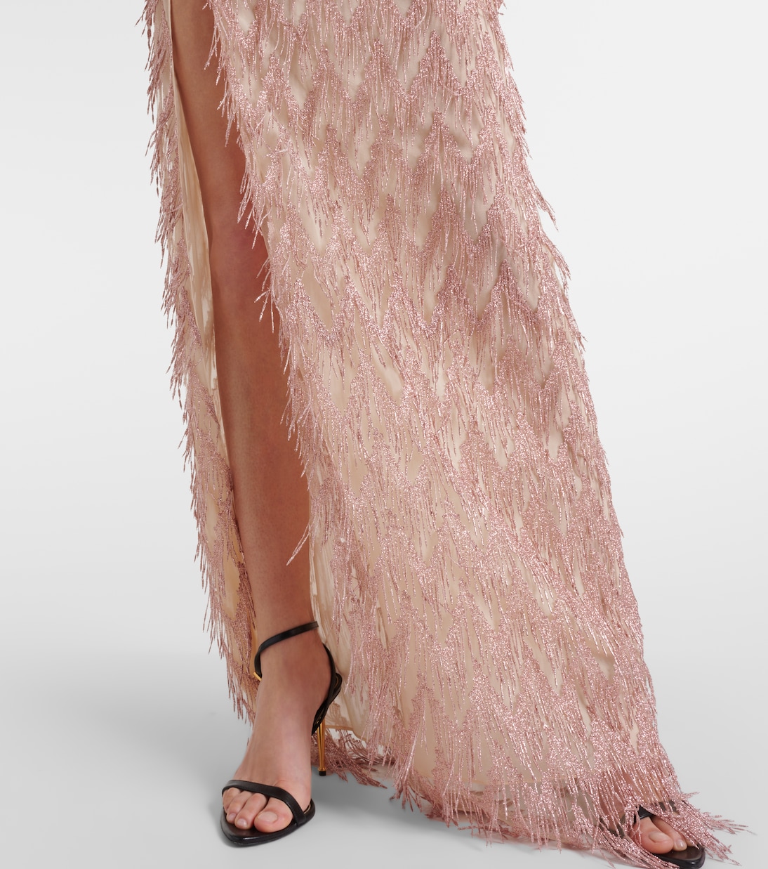 Vestido de fiesta de lamé con flecos | Tom Ford