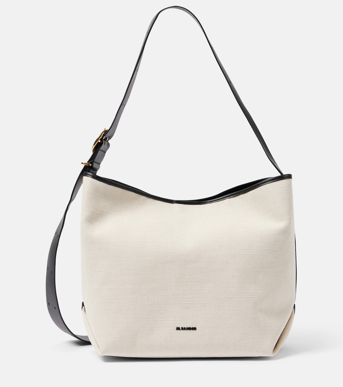 Folded Medium leather-trimmed tote bag | Jil Sander