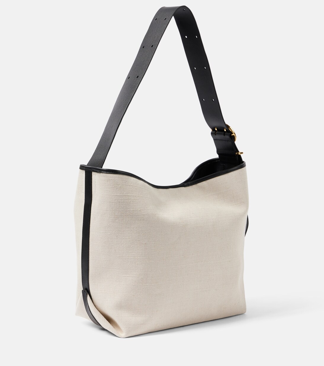 Folded Medium leather-trimmed tote bag | Jil Sander