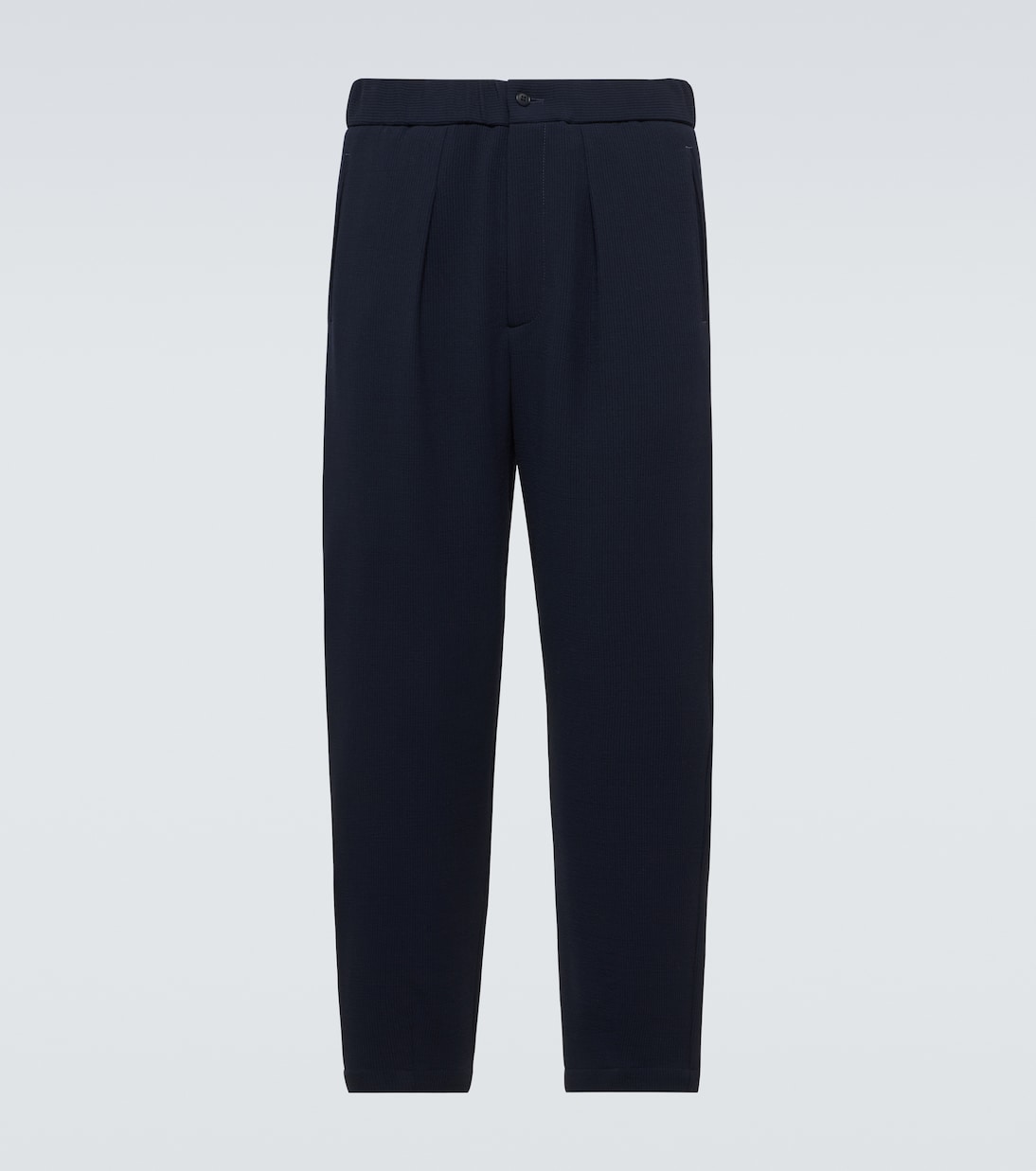 Pantalones rectos de mezcla de lana | Giorgio Armani