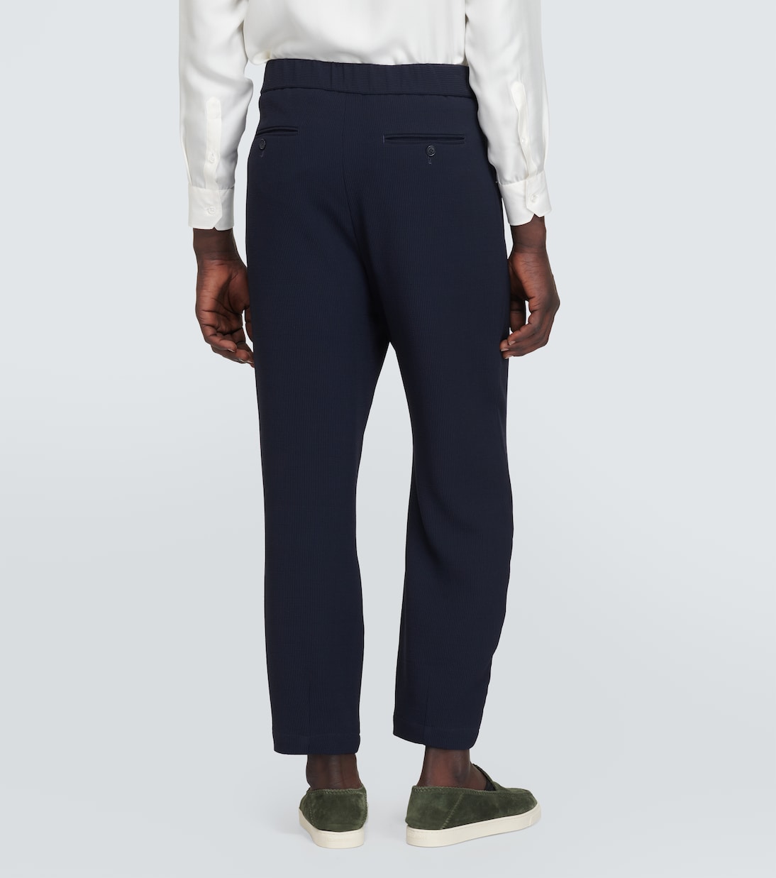 Pantalones rectos de mezcla de lana | Giorgio Armani