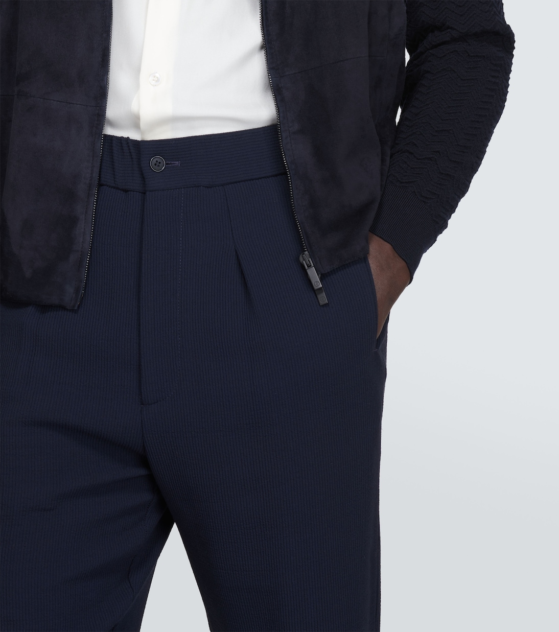 Pantalones rectos de mezcla de lana | Giorgio Armani