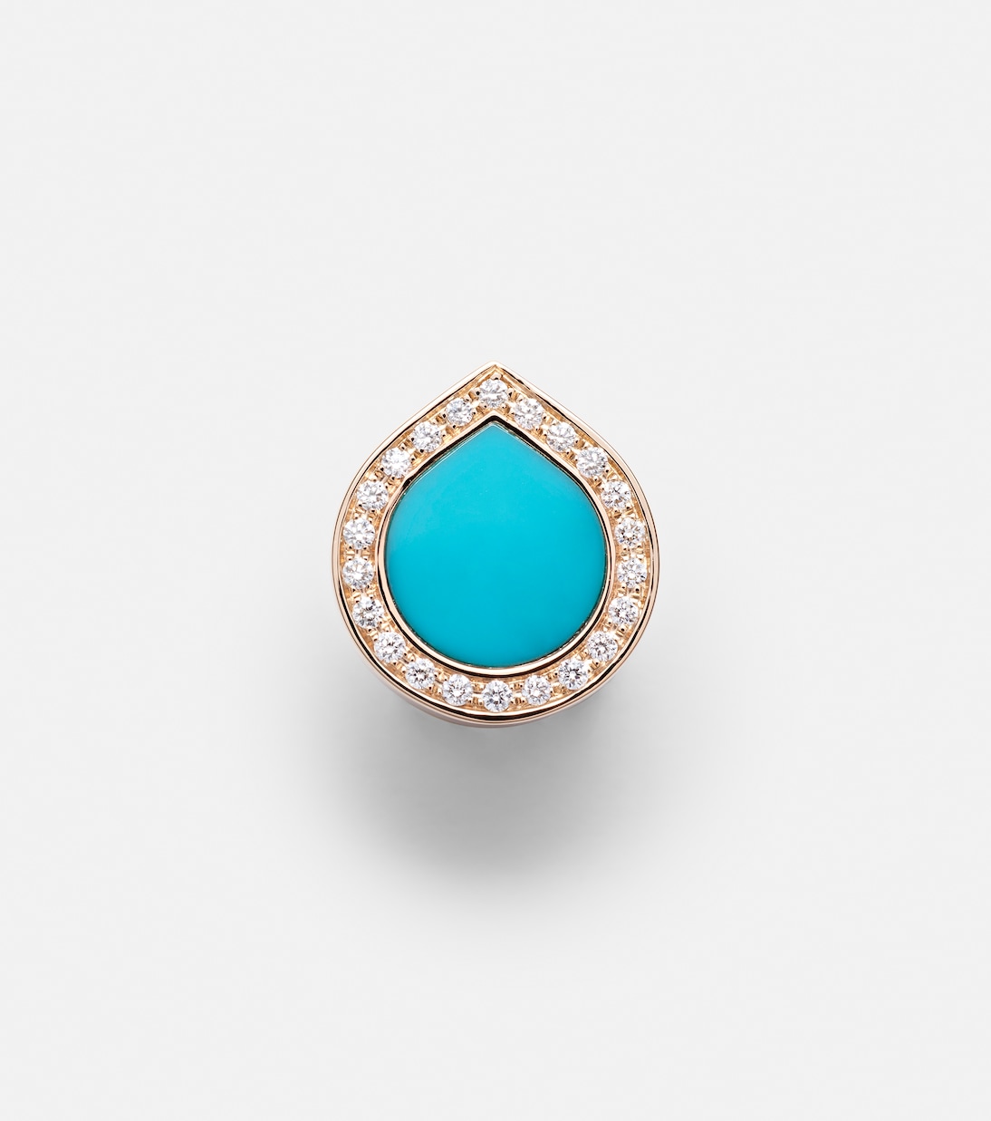 Boucle d'oreille unique Antifer en or rose 18 ct, turquoises et diamants | Repossi