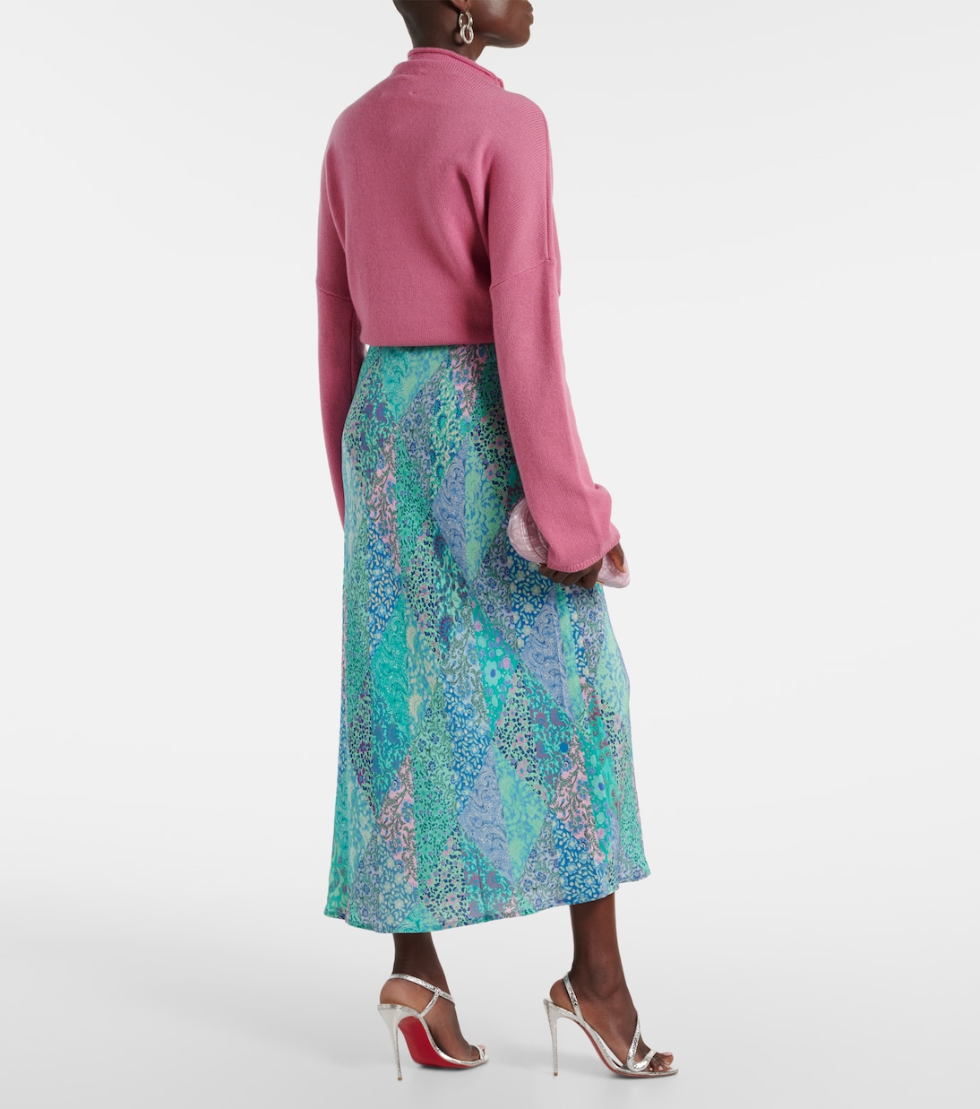 Silk midi skirt quilt clearance