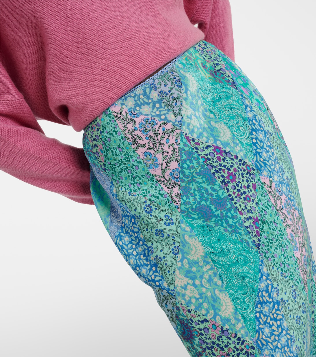 Falda midi Ardith de seda | Rixo