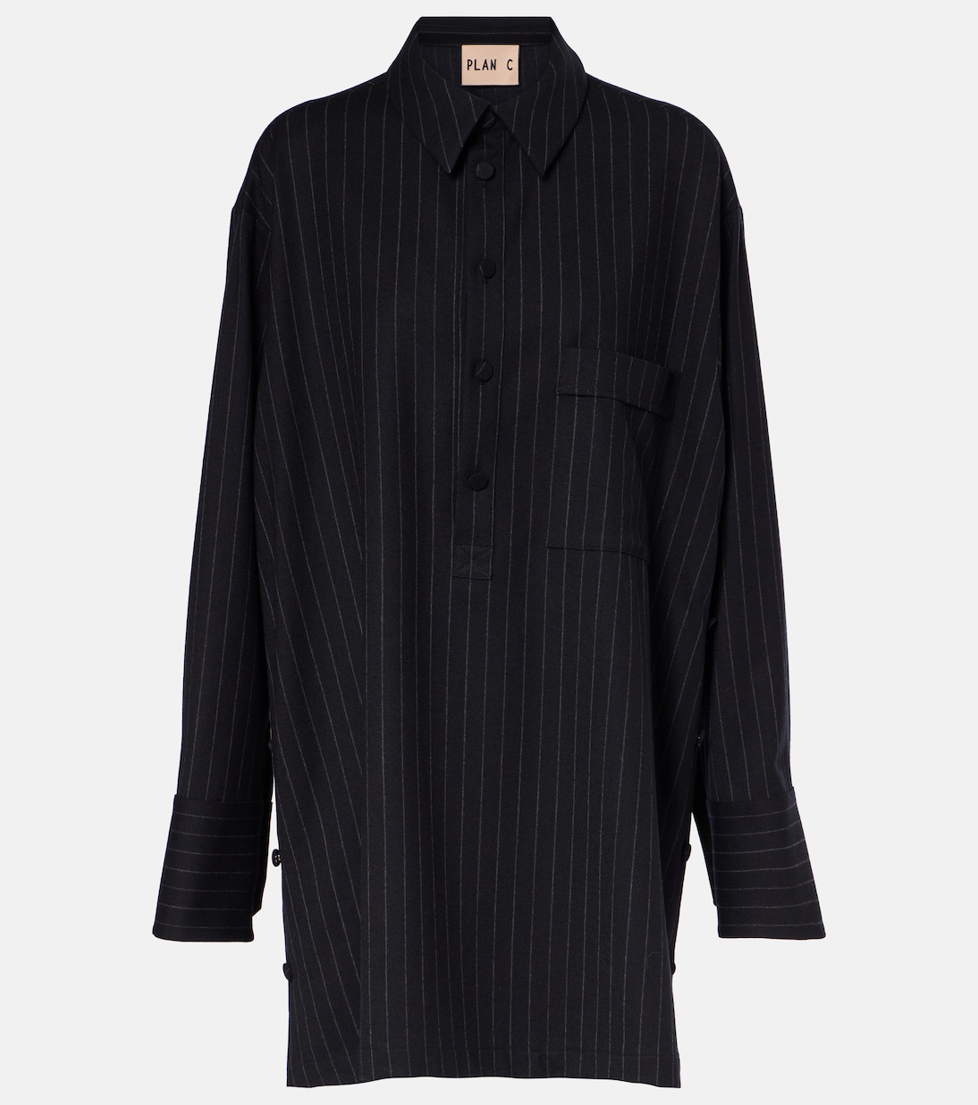 Chemise rayée en laine mélangée | Plan C