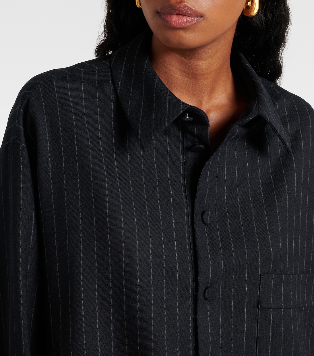 Chemise rayée en laine mélangée | Plan C