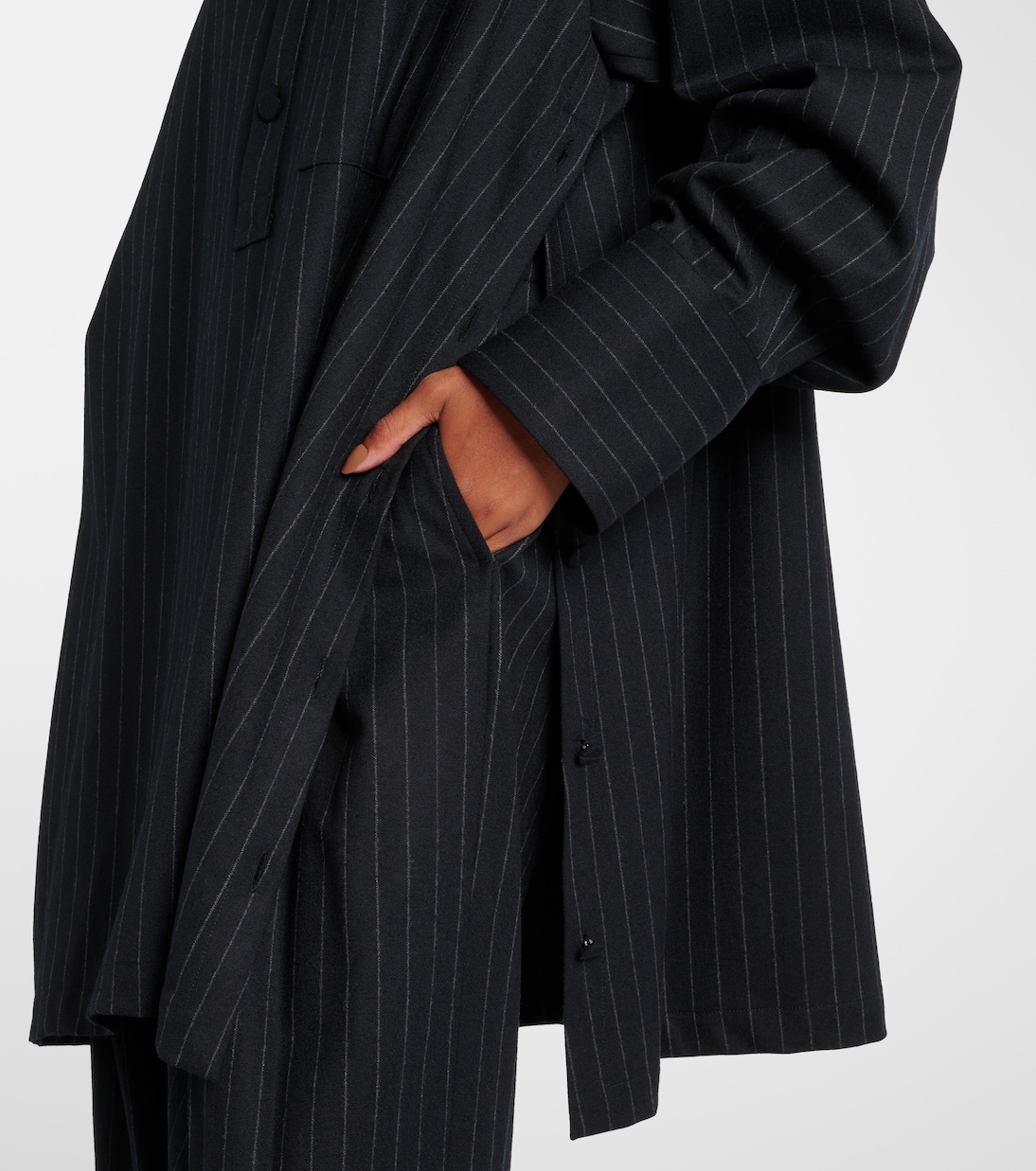 Chemise rayée en laine mélangée | Plan C