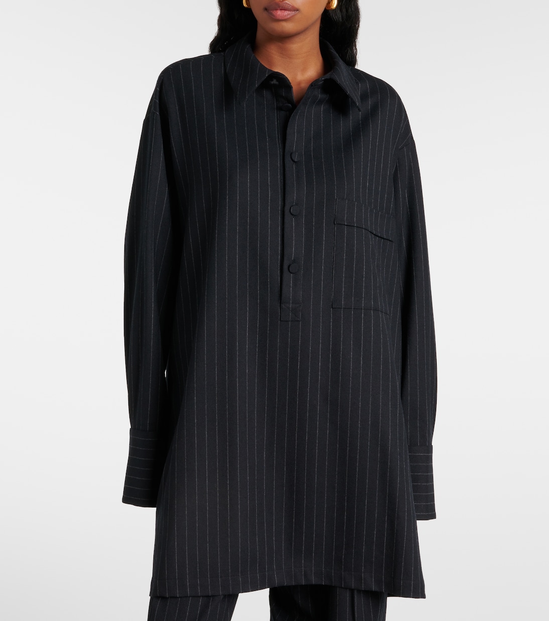 Chemise rayée en laine mélangée | Plan C