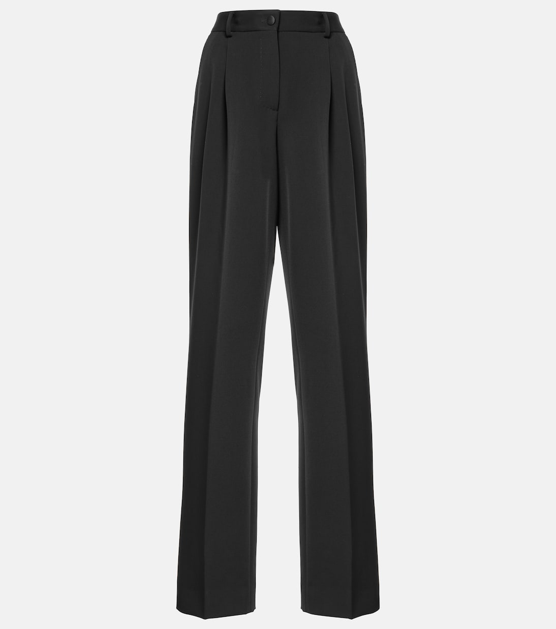 Pantaloni a gamba larga in lana e seta | Dolce&Gabbana