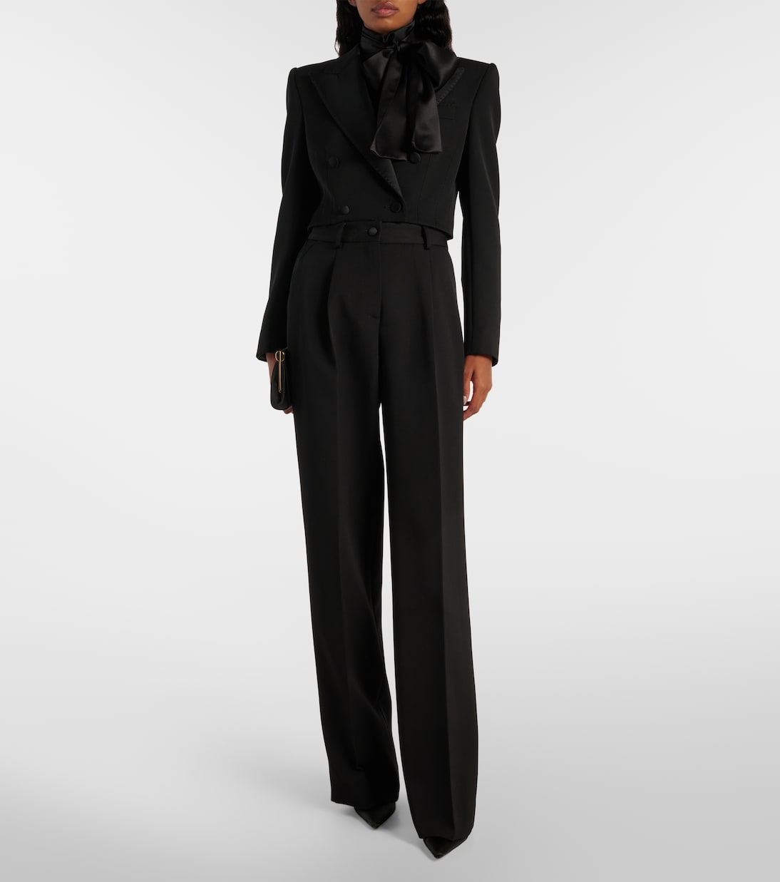 Pantaloni a gamba larga in lana e seta | Dolce&Gabbana