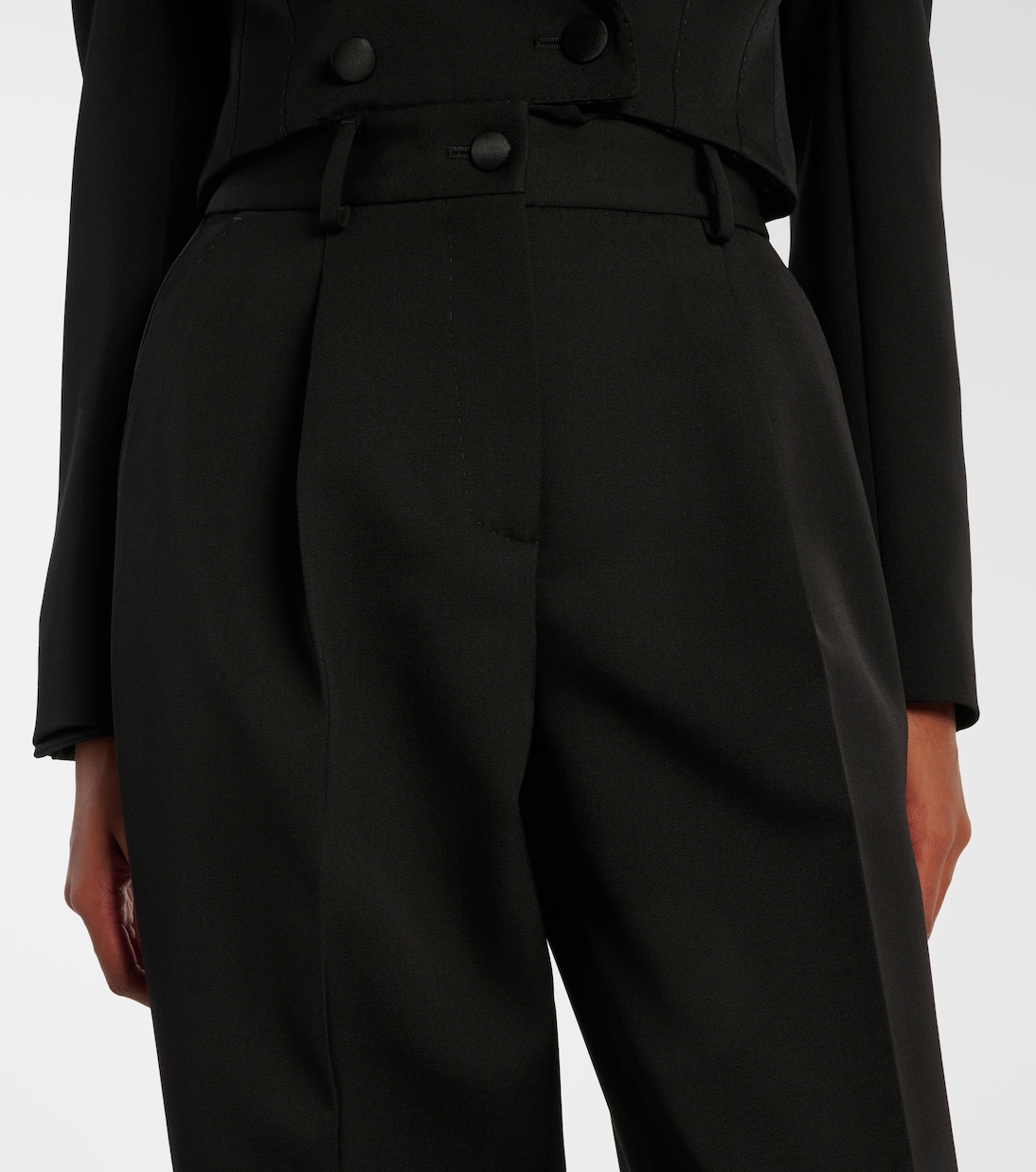 Pantaloni a gamba larga in lana e seta | Dolce&Gabbana